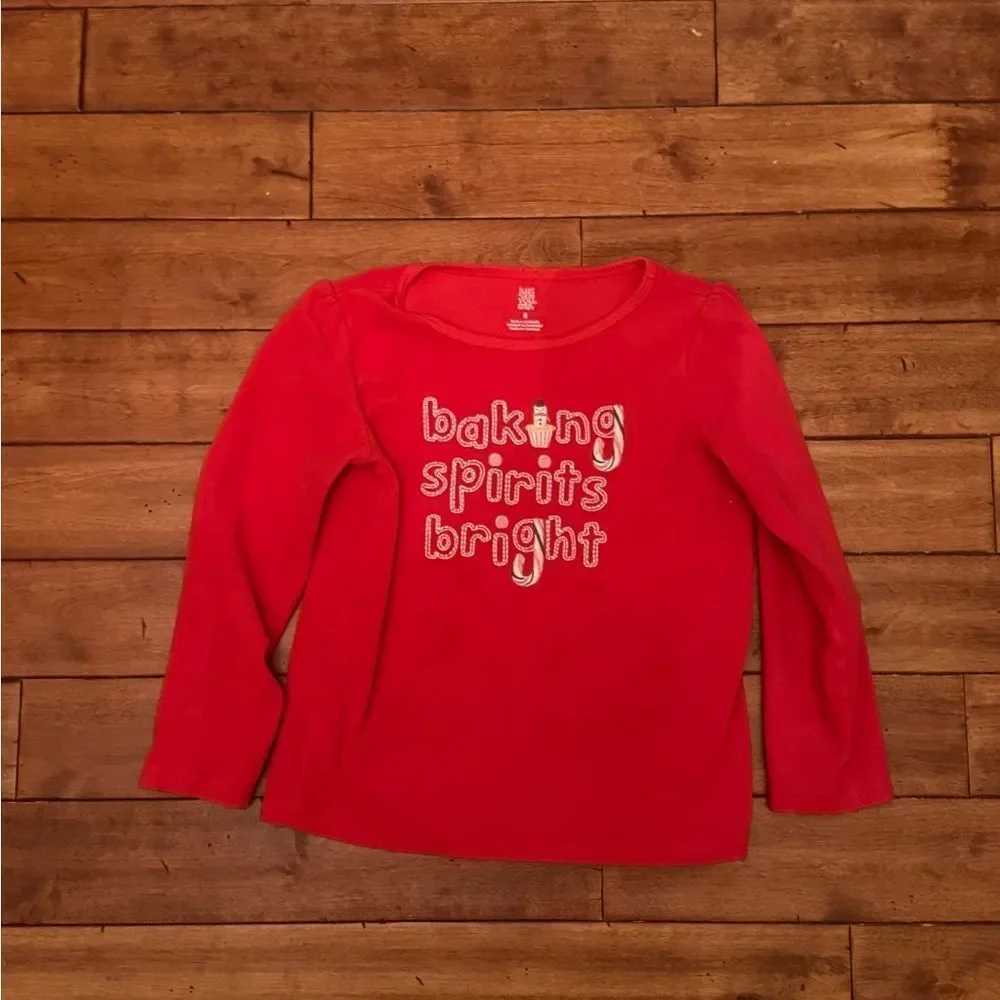 Carter's Sz8 Girls Baking Spirits Bright Fleece Shirt Just‎ One You - Top Only
